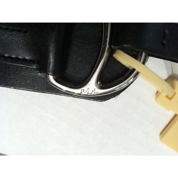 RALPH LAUREN WOMENS NEW BLACK LEATHER BELT SIZE: M  LENGTH: 38\